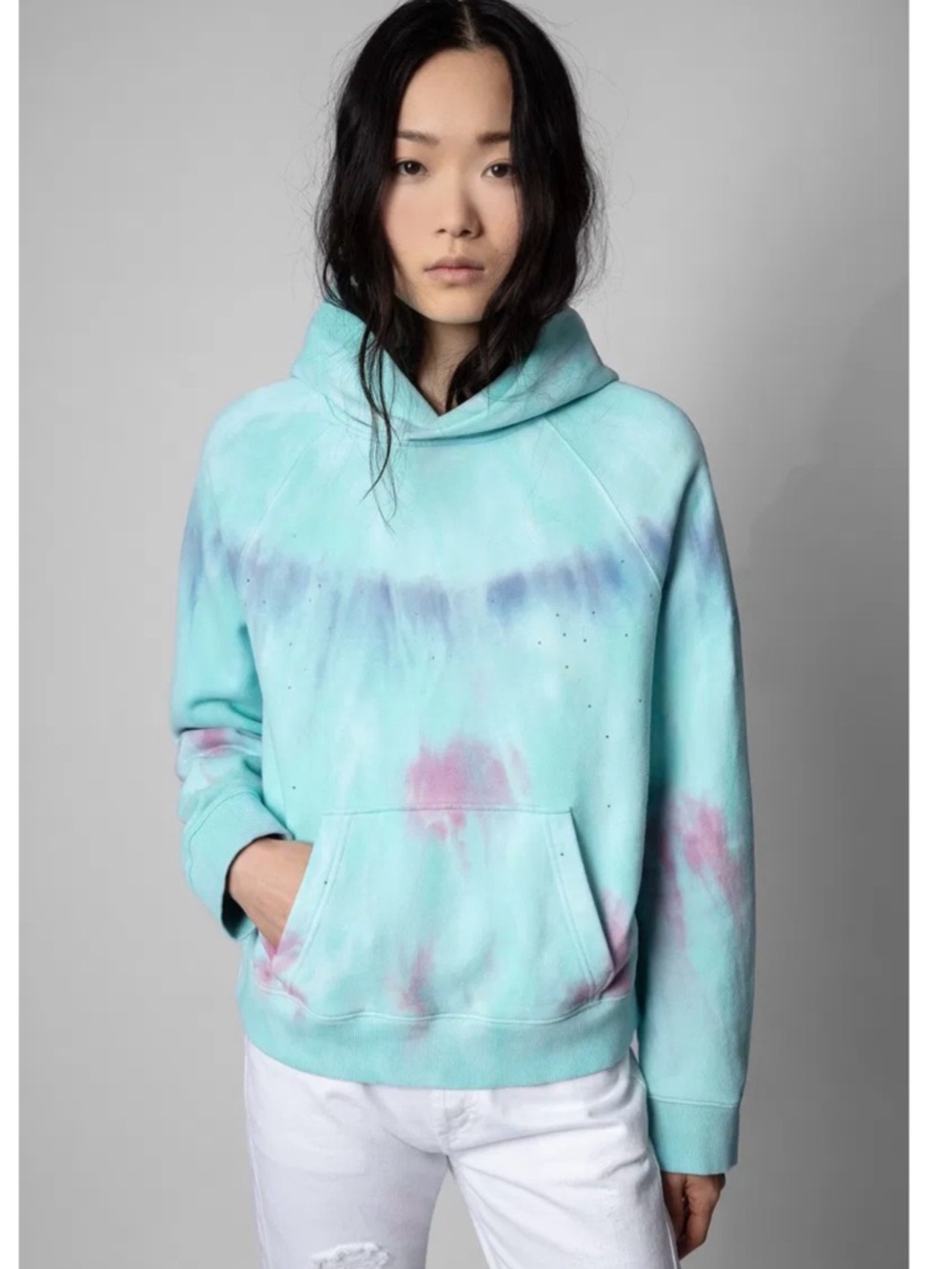 Zadig and Voltaire Georgy Crystal Tie Dye Hoodie- Size Medium